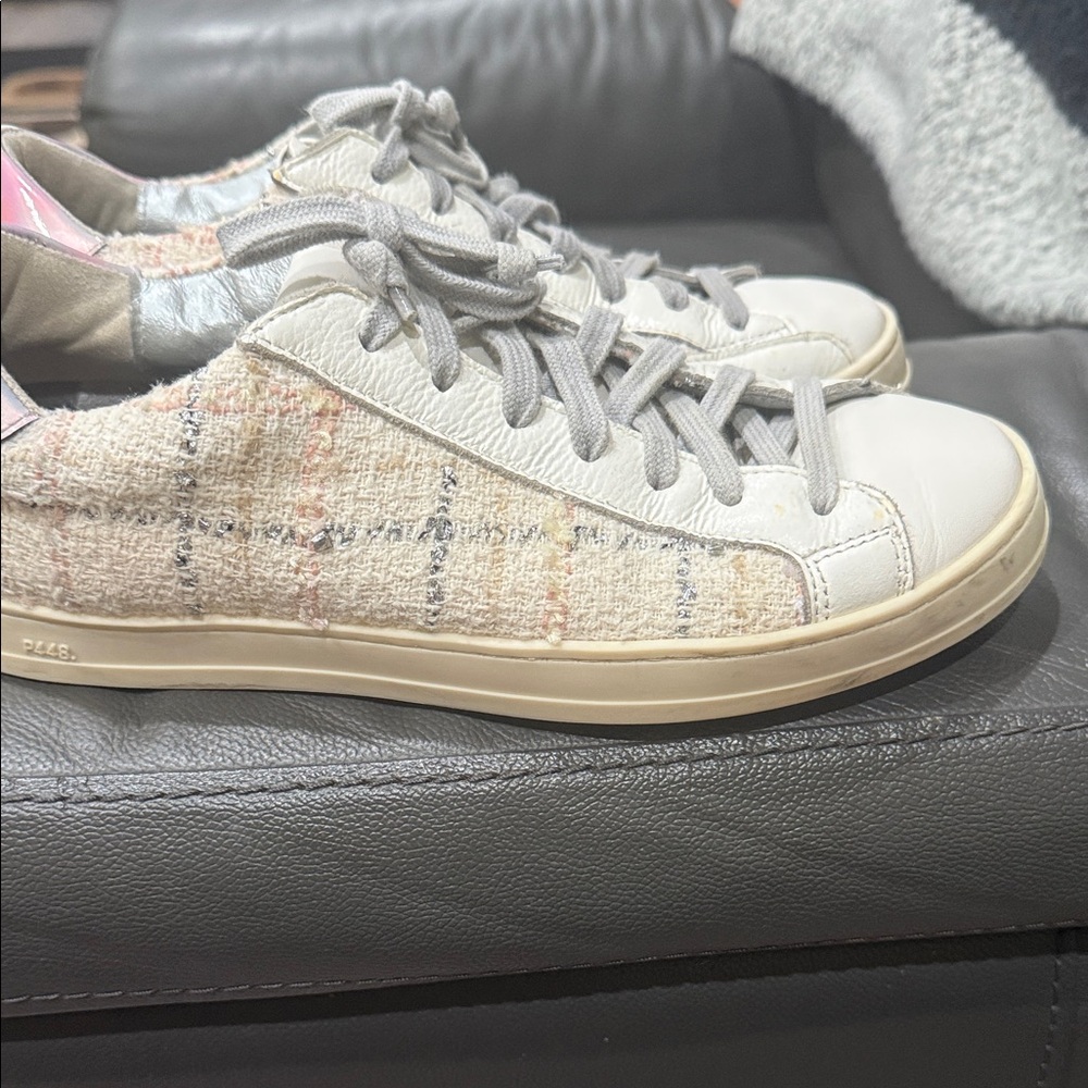 Women's Casual Sneakers - P448 Gray and Cream